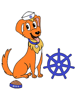 Elli is the mascot of Kubernetes release 1.31. Elli is a cute and joyful dog, with a heart of gold and a nice sailor's cap, as a playful wink to the huge and diverse family of Kubernetes contributors.